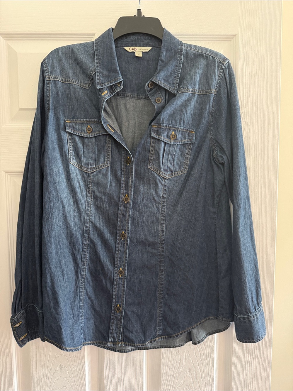 CAbi Blue Denim Button-Front Shirt